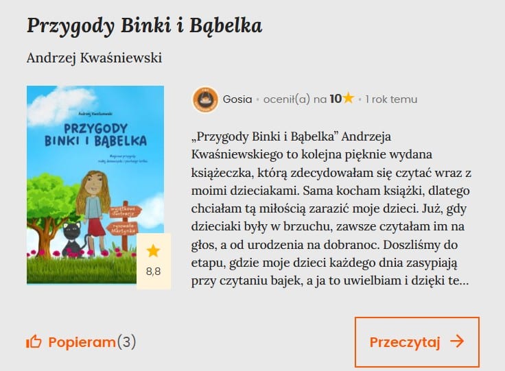 przygody binki i bąbelka, recenzja